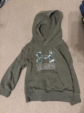 Under Armour Kids Olive Hoodie with Camo Logo